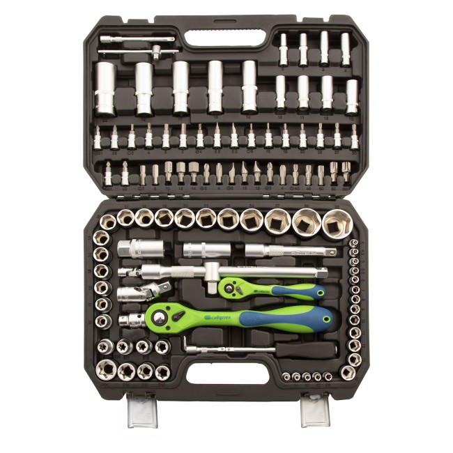 Набор инструментов 1/2", 1/4" CrV 108 предметов Сибртех Набор инструментов 1/2", 1/4" CrV 108 предметов Сибртех