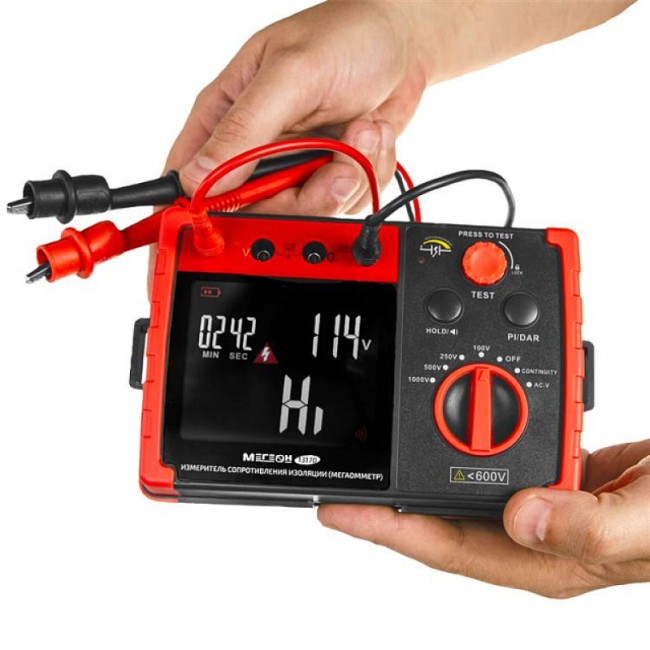 Измеритель сопротивления изоляции (мегаомметр) МЕГЕОН 13170 Измеритель сопротивления изоляции (мегаомметр) МЕГЕОН 13170