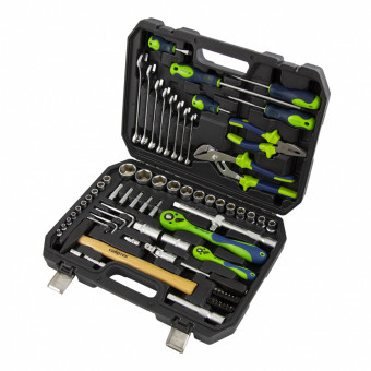 Набор инструментов 1/2", 1/4" CrV 76 предметов Сибртех