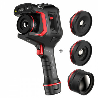 Тепловизор Guide H3 с поверкой в комплекте с широкоугольным 44° x 34°, высокотемпературным и телеобъективом 7° x 5°