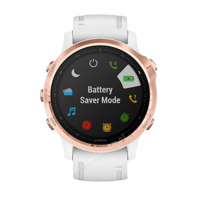 Часы Garmin Fenix 6S Pro розовое золото с белым ремешком