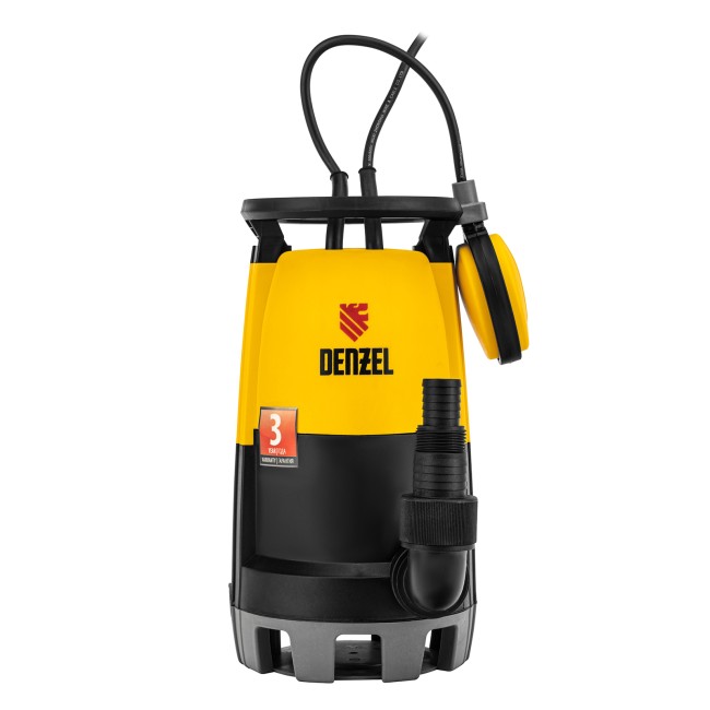 Дренажный насос для чистой и грязной воды DP450S, 450 Вт, напор 6 м, 12000 л/ч Denzel Дренажный насос для чистой и грязной воды DP450S, 450 Вт, напор 6 м, 12000 л/ч Denzel