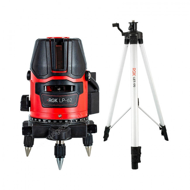 Комплект: лазерный уровень RGK LP-62 + штатив RGK LET-170