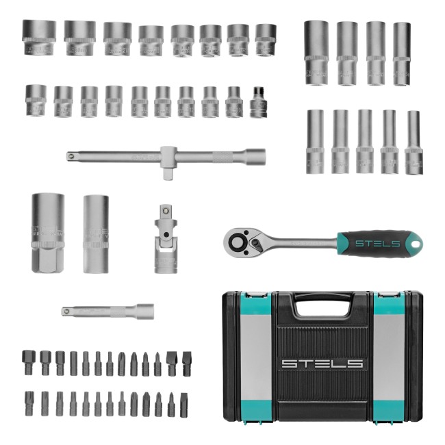 Набор инструментов, 1/2", CrV 60 предметов Stels