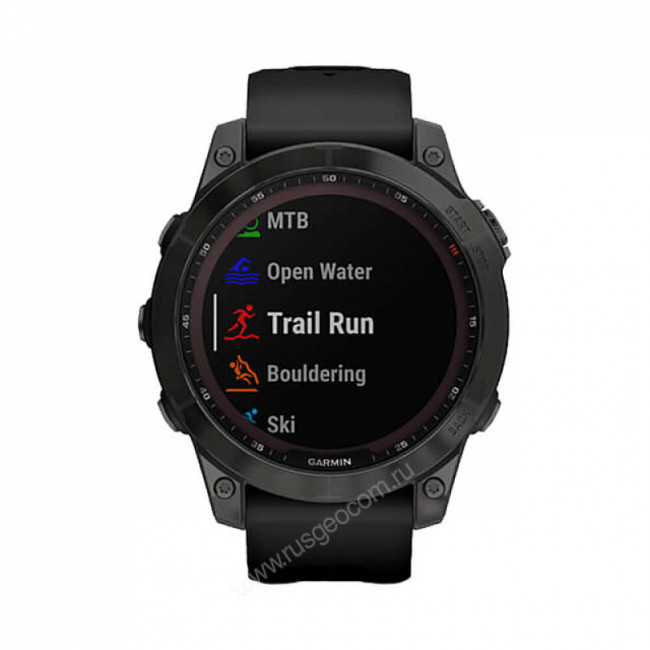 Часы Garmin Fenix 7 Sapphire Solar титановый черный DLC с черным ремешком Часы Garmin Fenix 7 Sapphire Solar титановый черный DLC с черным ремешком